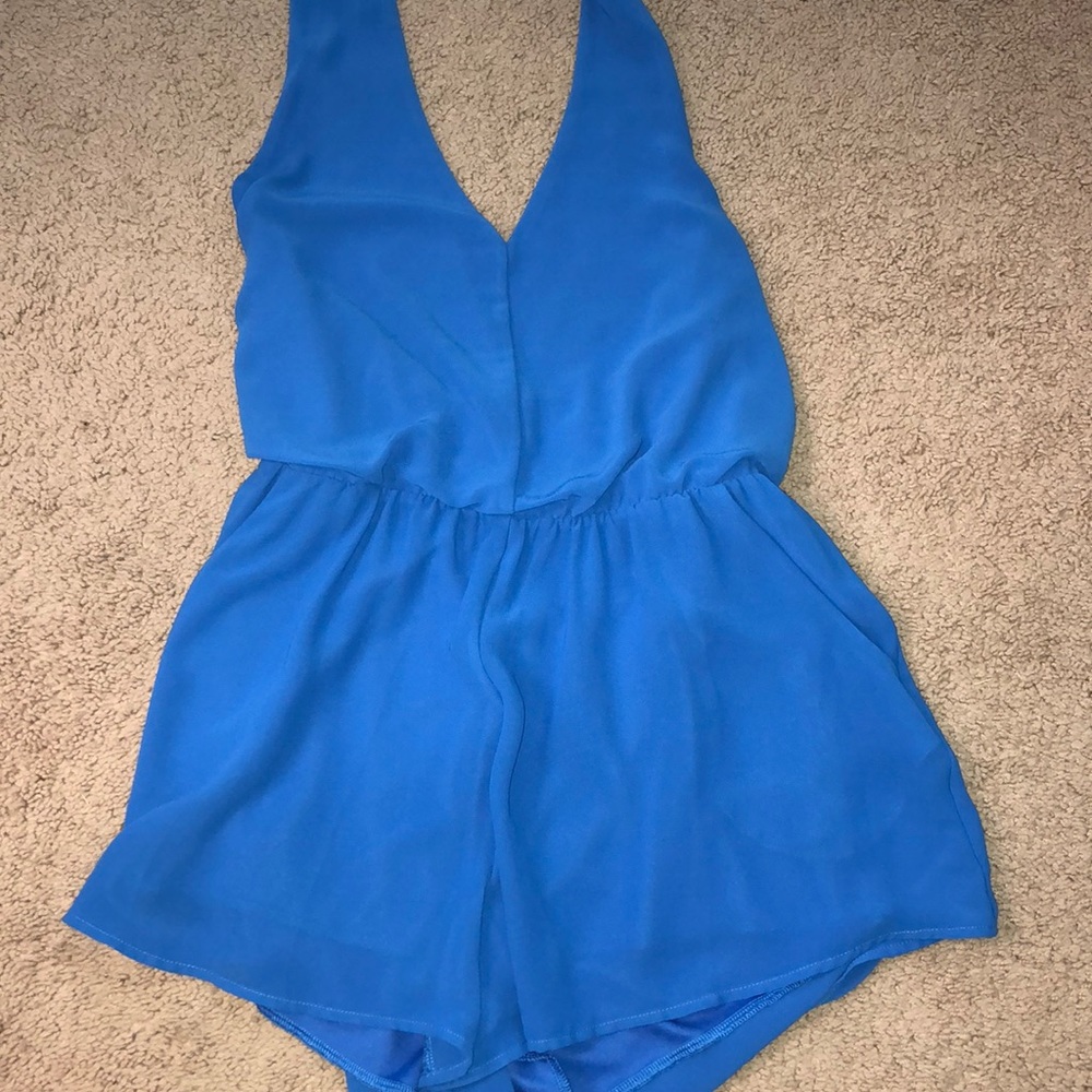 Blue halter romper